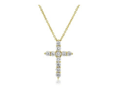 Roberto Coin Tiny Treasures Diamond Cross Necklace