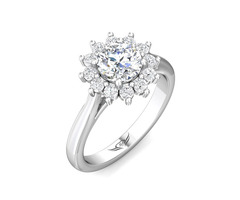 FlyerFit 14K White Gold Solitaire Engagement Ring