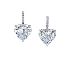 Heart Shape Diamond Lever Back Earrings