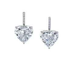 Heart Shape Diamond Lever Back Earrings