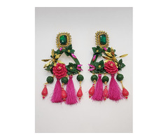 Fuchsia flower earrings