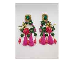 Fuchsia flower earrings