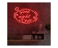 Good Night Love Neon Sign – Romantic LED Wall Light for Bedroom | Custom Colors & Sizes Availabl