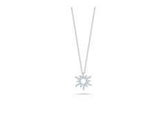 18KT White Gold Diamond Sun Pendant .17CT.